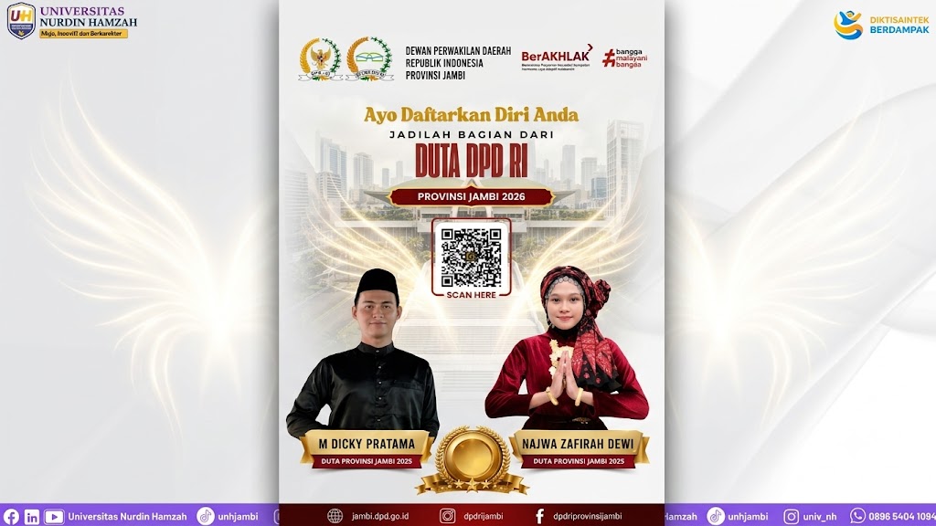DPD RI Provinsi Jambi Buka Pendaftaran Duta DPD RI 2026, Kesempatan Generasi Muda Menjadi Wajah Daerah di Tingkat Nasional