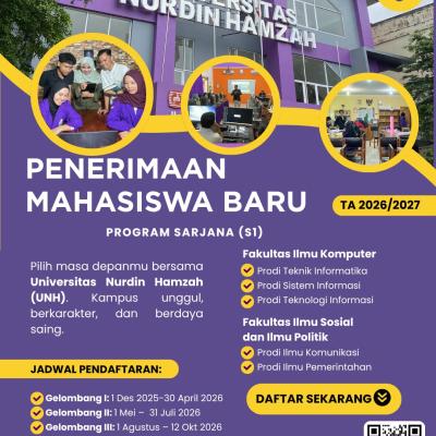Gelombang 2 Penerimaan Mahasiswa Baru Unh 2026 